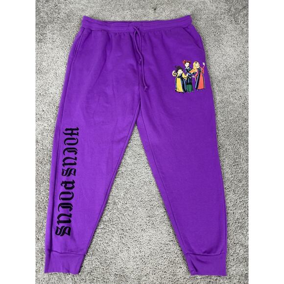 Disney Hocus Pocus Pants Womens 3XL Purple Joggers Sweatpants Sanderson Sisters - Picture 2 of 13